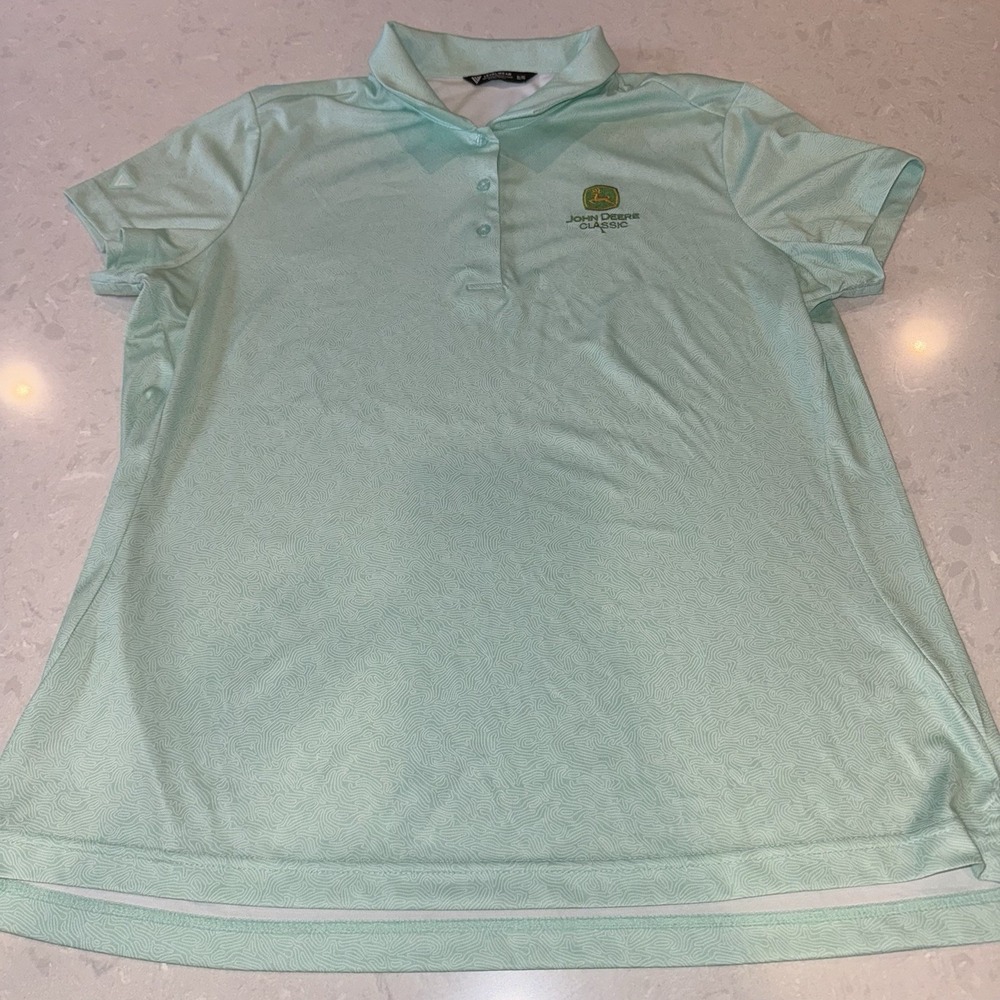 John Deere Classic LevelWear Light Green Polo Shirt Women's XL Golf